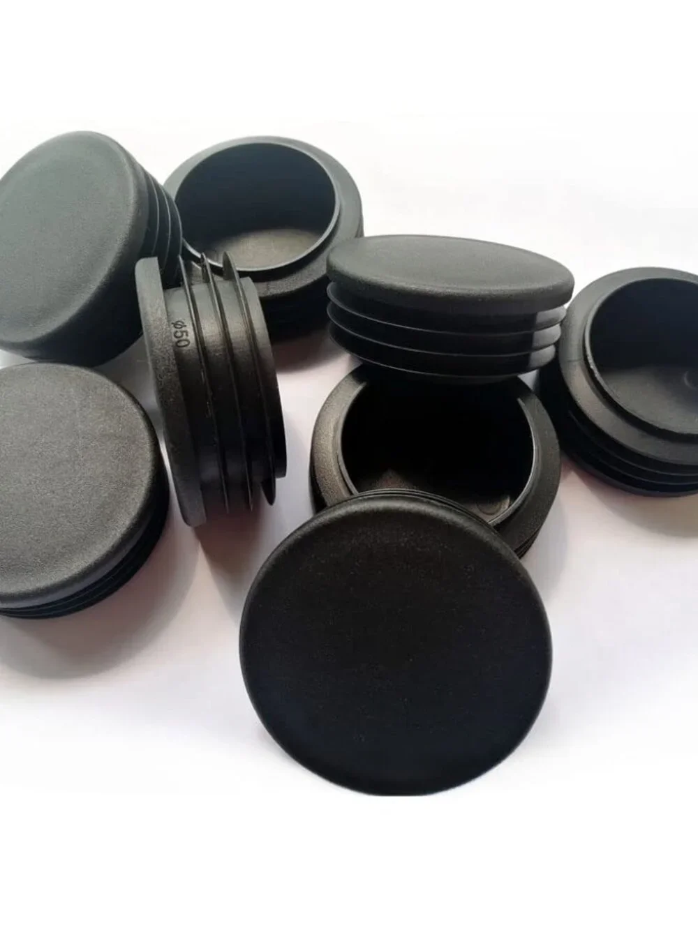 2 Inch (50mm) Round Plastic Plugs, Tubing End Cap, Insert End Caps for Round Met